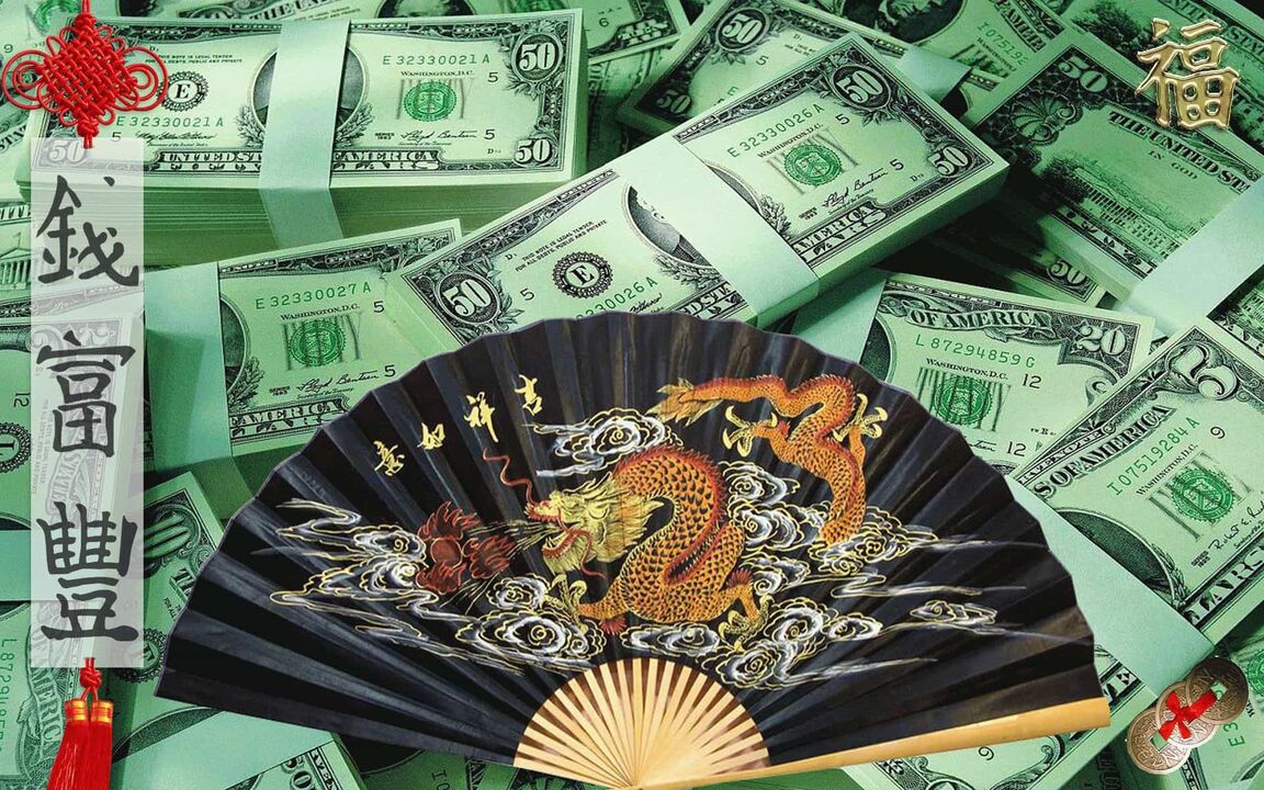 Chiński wachlarz jako amulet do przyciągania pieniędzy